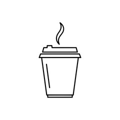 Hot beverage in paper cup with steam, symbolizing coffee or tea break time
