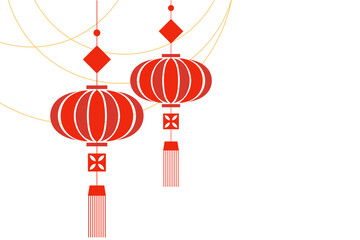 Chinese New Year lanterns banner. Chinese New Year ornament illustration  © The Little Foot