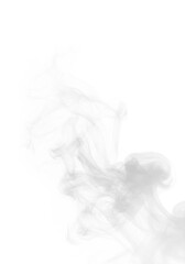 Rising white smoke effect transparent PNG cutout, isolated background