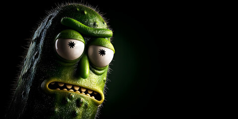 Star-Eyed Pickle Panic: A Surreal Crunch of Emotion, ai generated.