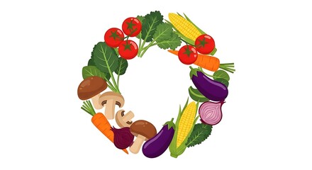 Vegetable Wreath - A Colorful and Healthy Food Arrangement.