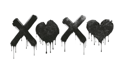 XOXO Graffiti Art Embrace Love & Affection with a Bold, Expressive Black Design