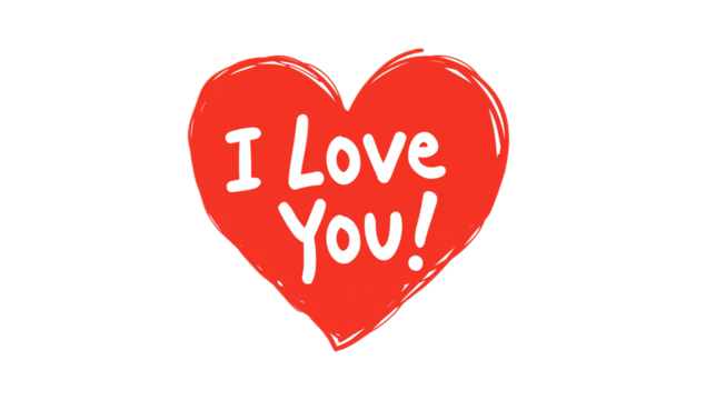 Express your love with this vibrant red heart illustration that says I Love You! Perfect for Valentine's Day, anniversaries, or just to show someone you care