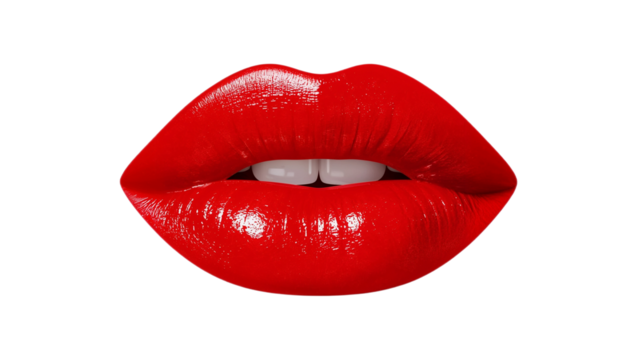 Red Lips with Gloss A Captivating Close-Up of Beauty and Expression