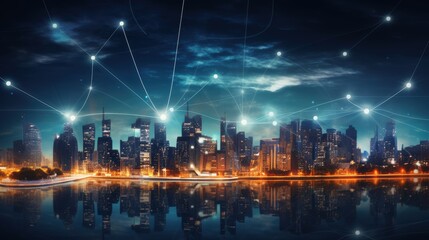 Obraz premium 5G wireless network, high speed internet, cloud computing or connect diagram technology, Data storage, service, synchronize, online, financial, Connectivity global, smart city, ecommerce, facility