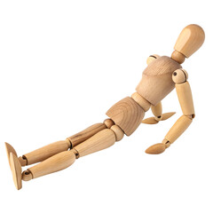 Wooden Art Mannequin Pose on transparent background