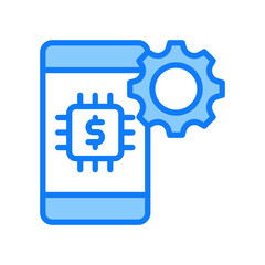 Fintech blue icon 