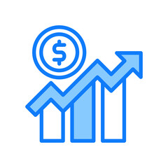 Growth blue icon 
