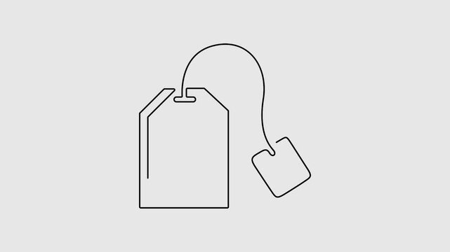 Animated of continuous one line drawing tea bag. Packaging that makes it easy for consumers. International Tea Day. 4K animation