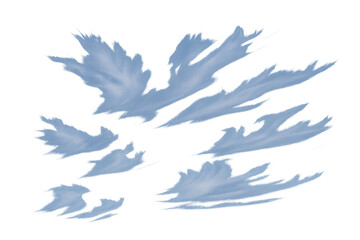 Water splash elements on transparent background creating dynamic fluid motion and cool liquid effects