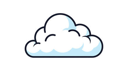 Fototapeta premium Fluffy Cloud Vector Illustration of Weather and Imagination