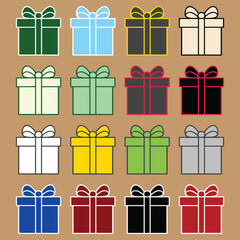 A festive set of colorful gift boxes with ribbons and bows is a perfect vector illustration for Christmas, birthday, or any holiday celebration decoration
