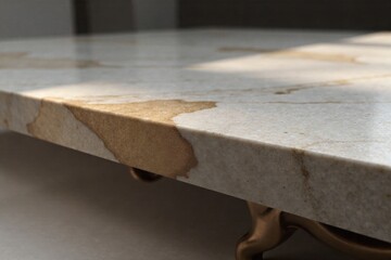 Minimalist Luxury Close up of High Quality Materials in a Sophisticated Setting An extreme close up of luxurious, minimalist materials. Focus on the interplay of textures and light on polished marble