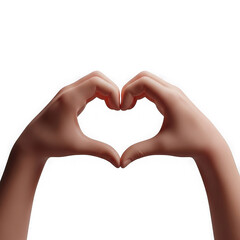 Fototapeta premium 3d heart shape hand gesture isolated on transparent background