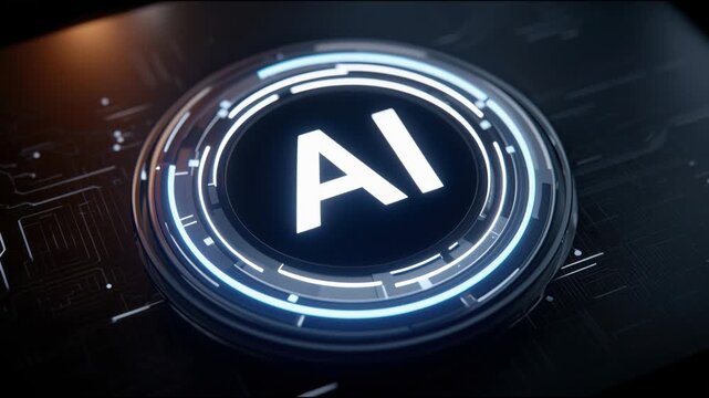 Close-up view of a computer button highlighting technology and the role of artificial intelligence in business operations. AI Control Button Interface &ndash; Animated Video Version
