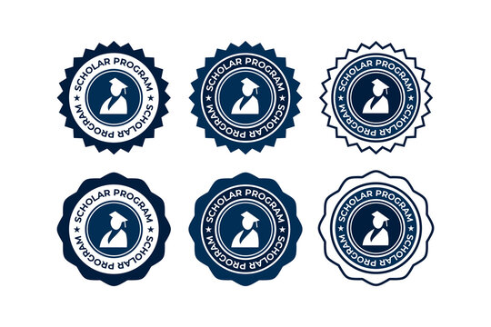 Set of Bachelor Labels, Badges and Logo Design Vector. Concept of school education scholarship, academic, campus, university and college sign certificate tag.