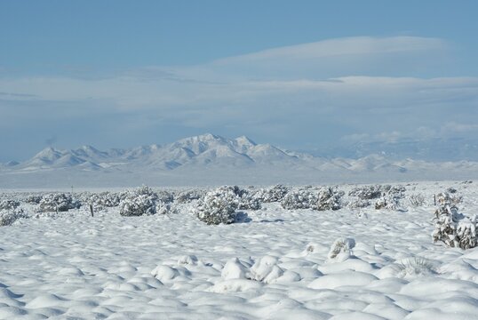 Snowy Southwest Mountains near Eldorado at Santa Fe, New Mexico &mdash; Enchanting Winter Landscape