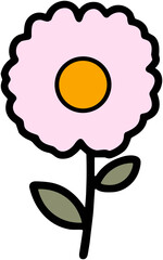 Cute Flower Icon: Adorable Nature Bloom Cartoon