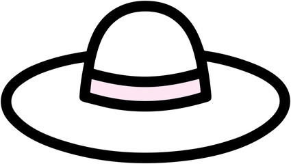 Cute Hat Icon: Minimal Summer Fashion Illustration