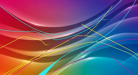 Vibrant Abstract Background with Flowing Lines and Rainbow Colors.
