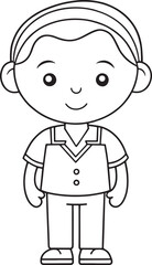 Charming cartoon boy figure outline for coloring or design projects family member representation