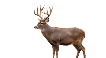 Majestic WhiteTailed Buck Standing Tall with Impressive Antlers.