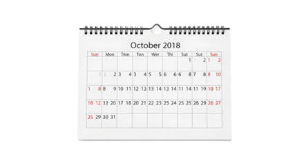October 2018 Desk Calendar with Spiral Binding.