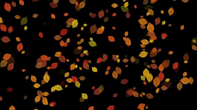 Autumn Falling Leaves Animation with Luminance Matte Black and White Background Seamless Loop