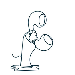 hand holding continuous line drawing hand holding  telephone illustration related doodle