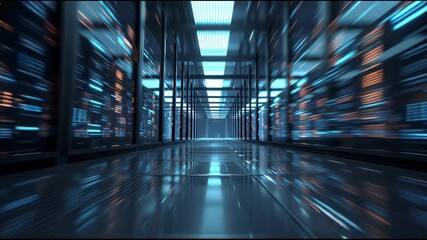 Server Room Data Center Interior - Powered by Adobe