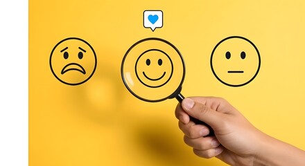 Customer satisfaction feedback survey with emoticons