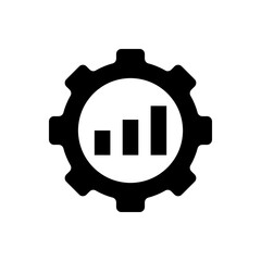 Chart setting gear data management process flat icon

