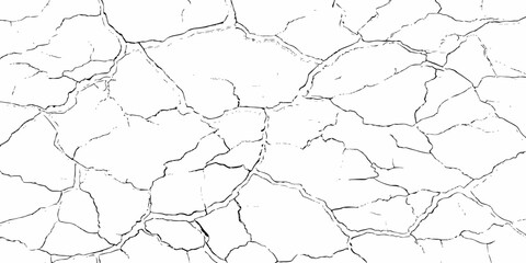 black and white dust and cracked concrete wall Texture pattern design element white background.

