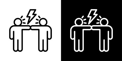 Argument Of Line Black And White Style Vector Illustration 