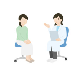 診察をする女性医師