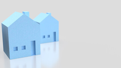 The Blue house for Property or Building concept 3d Rendering.