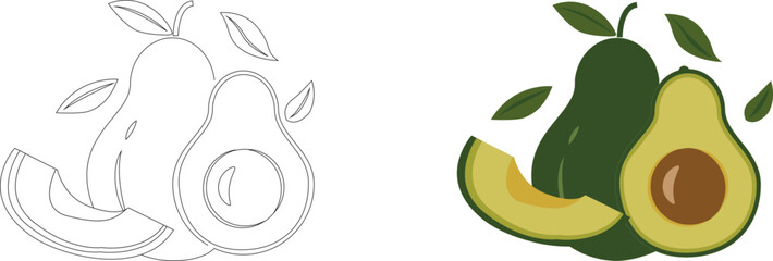 Close up of avocado fruit pattern