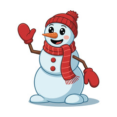 winter snowman vector illustration