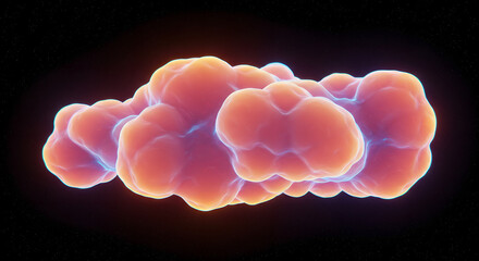 Abstract cellular structure with vibrant colors and intricate details.