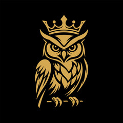 vector illustration of an owl wearing a crown