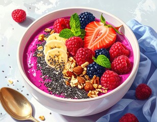 Colorful Smoothie Bowl for Nutritious and Healthy Breakfast Ideas