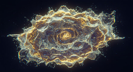 Abstract glowing energy wave with shimmering light particles.