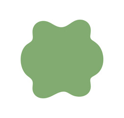 Groovy retro scallop border shape as funky abstract outline in green color. Silhouette element with y2k and vintage frame style, perfect for stylish background and creative projects.