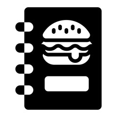 food order menu glyph icon for restaurant selection