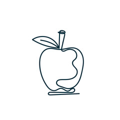 continuous line drawing apple fruit illustration vector