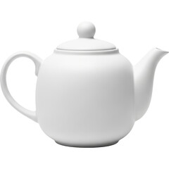 Obraz premium Classic pristine white porcelain teapot with lid and handle for tea time