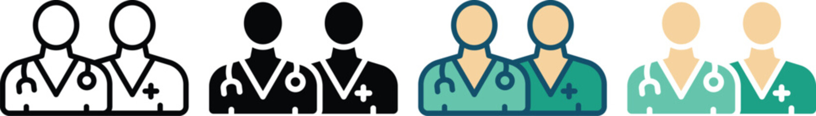 medical support team multiple style collection