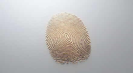Close up of a fingerprint on a light gray background.