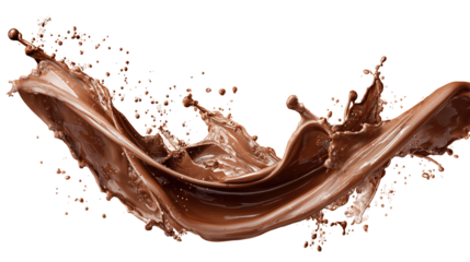 chocolate splash isolated on transparent background - food, drink, lifestyle, diet design element PBG cutout