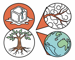 Four elements illustration